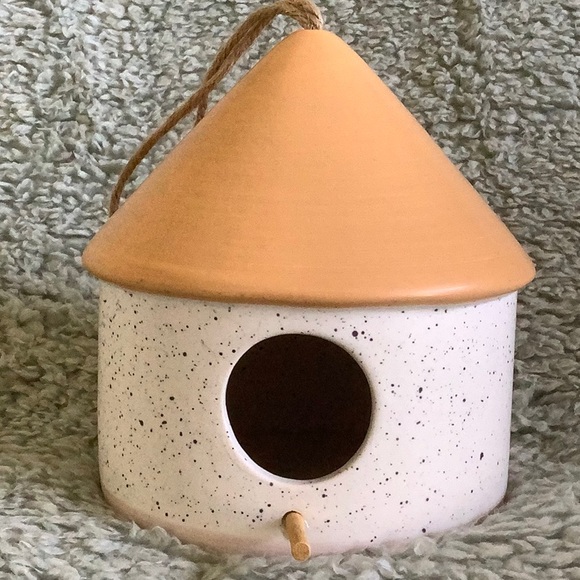 Ceramic Bird House NWT Speckled Glaze Crescent Enterprise Co. 5”x5”x6.75” - Picture 2 of 15